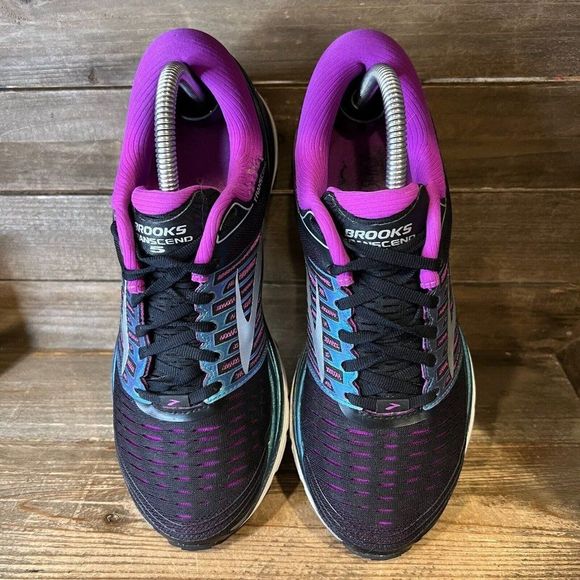 Womens Brooks‎ Transcend 5 Black Running Athletic Casual Shoes Sneakers Size 9 B - Picture 3 of 7